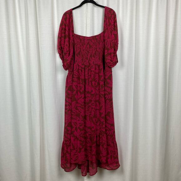 Torrid Pink Smocked Bodice A Line Tea Length Dress Sz.4 NWT - Picture 12 of 16